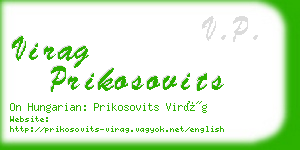 virag prikosovits business card